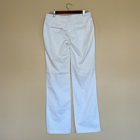 White Casual Straight Leg Trouser Pants - Picture 5 of 9